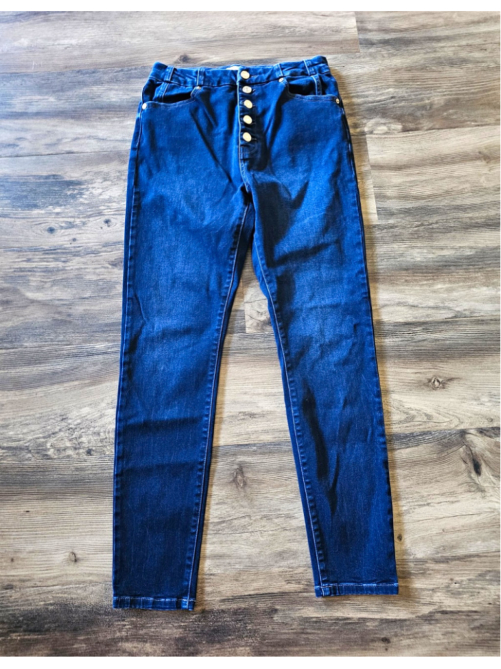 KanCan Dark Wash High Rise Button Fly Skinny Jeans Stretch Denim KC3677D-OP